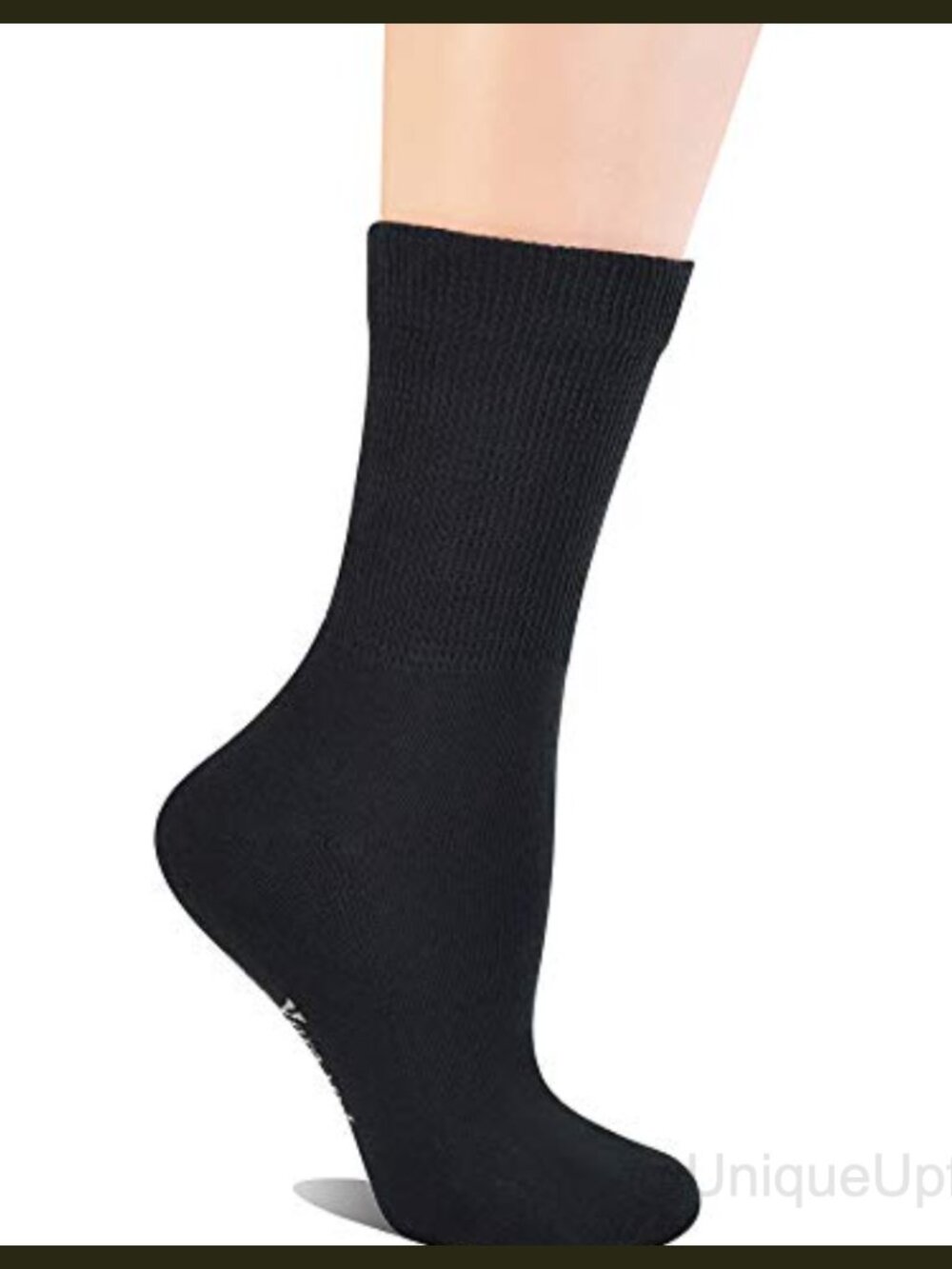 Non-Binding Cotton Crew Diabetic Dress Socks Seamless Toe Cushion Sole 5 Pairs
